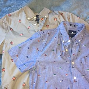 Two American Eagle button up shirts